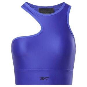 Reebok Cardi B One-Shoulder Crop Tank Top - Ultima Purple size S